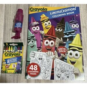 Crayola Limited Edition 8 Retired Colors Crayons, Coloring Book & Sharpener-mulb